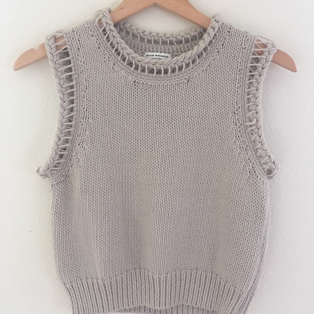 Club Monaco Cropped Sweater Vest Small